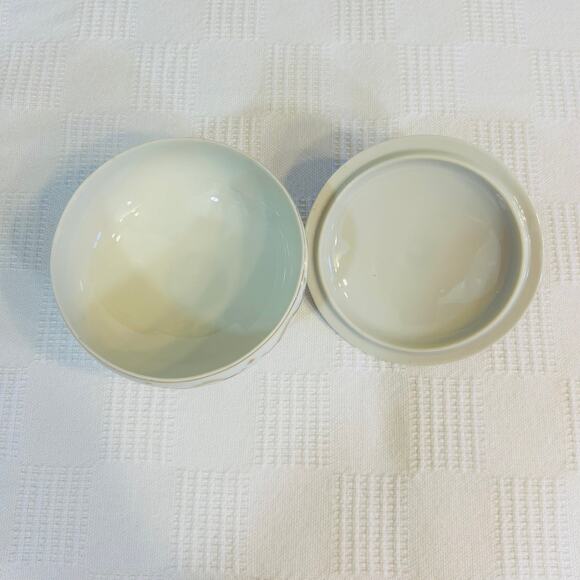 Pocelain Candy Dish Japan Lidded Pink Roses Gold Accents Lipper & Mann 30/12 - Picture 5 of 9